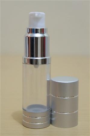 Botol Pump Impor 20 ML Tutup Silver | AIRLESS BOTTLE Tutup Terbuka