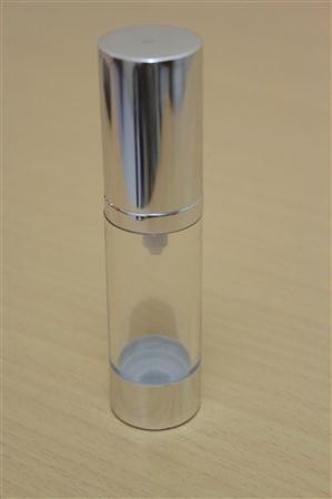 Botol Pump Impor 15 ML Tutup Silver Body Bening  | AIRLESS BOTTLE